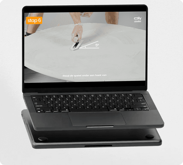 Voorbeeld van instructies op een laptop